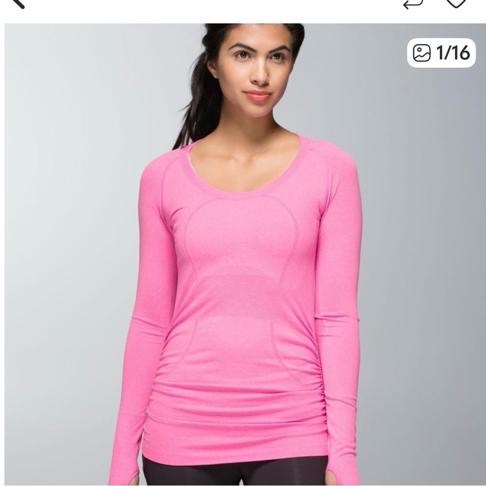 Lululemon Athletica Bright Pink Long Sleeve Swiftly Tech- rare